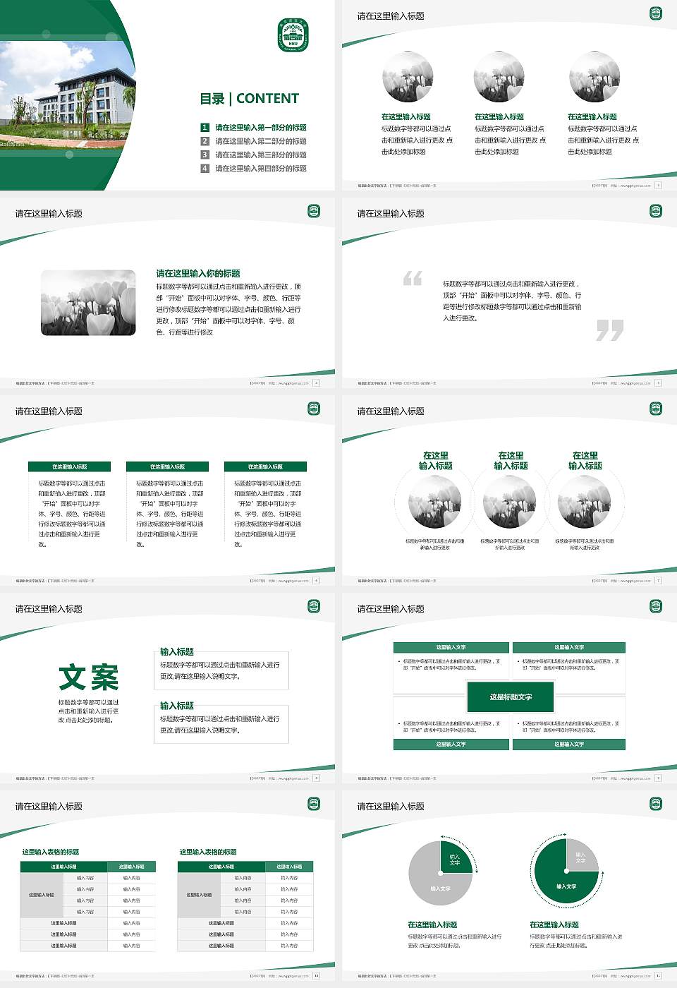 南京师范大学中北学院毕业论文答辩PPT模板下载16:9格式幻灯片预览图2