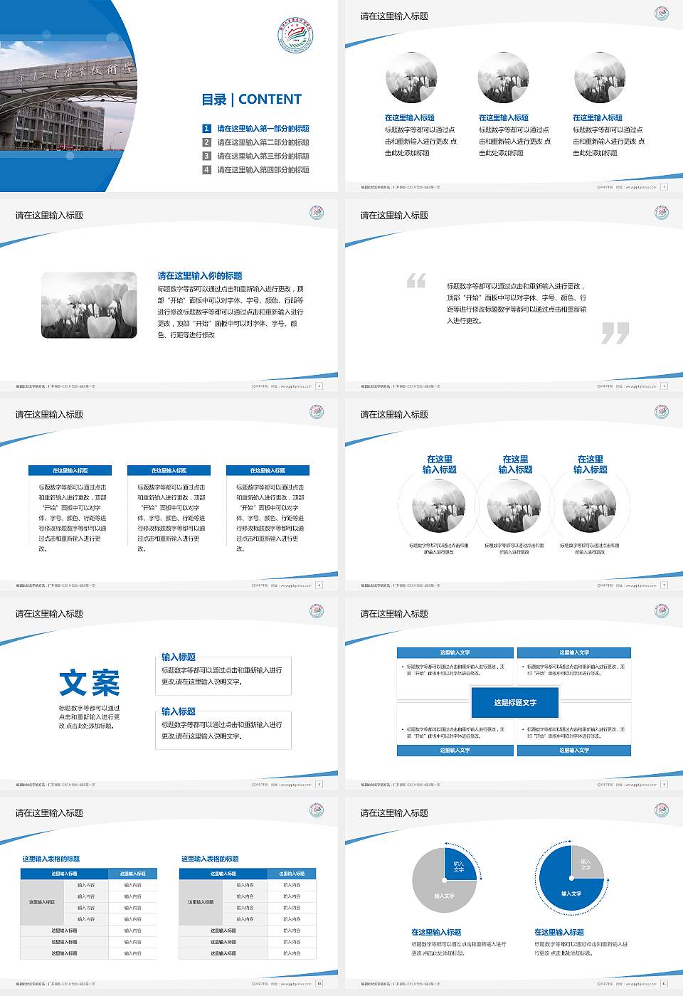 徐州工业职业技术学院毕业论文答辩PPT模板下载16:9格式幻灯片预览图2
