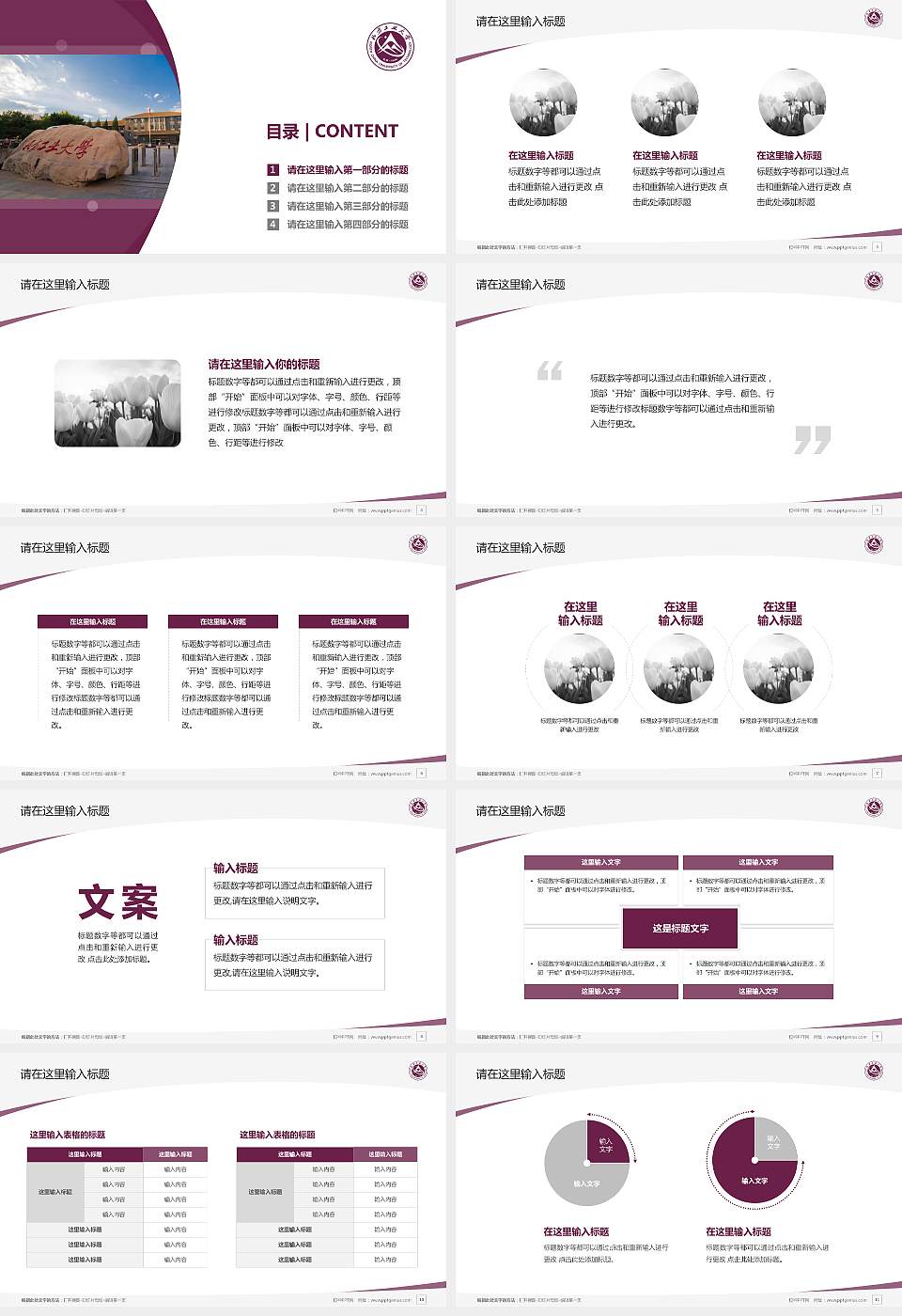 北方工业大学毕业论文答辩PPT模板下载16:9格式幻灯片预览图2