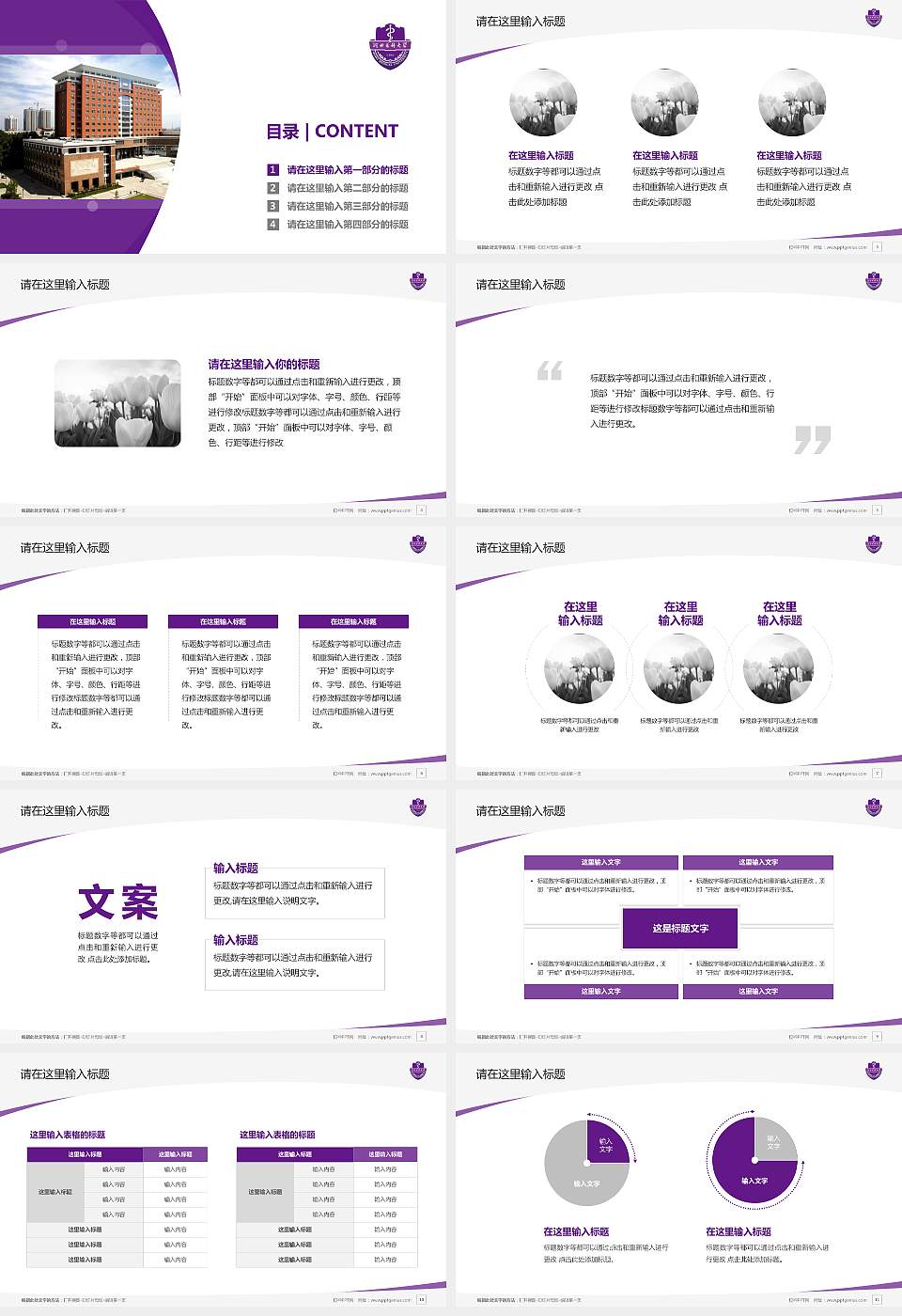 河北医科大学毕业论文答辩PPT模板下载16:9格式幻灯片预览图2