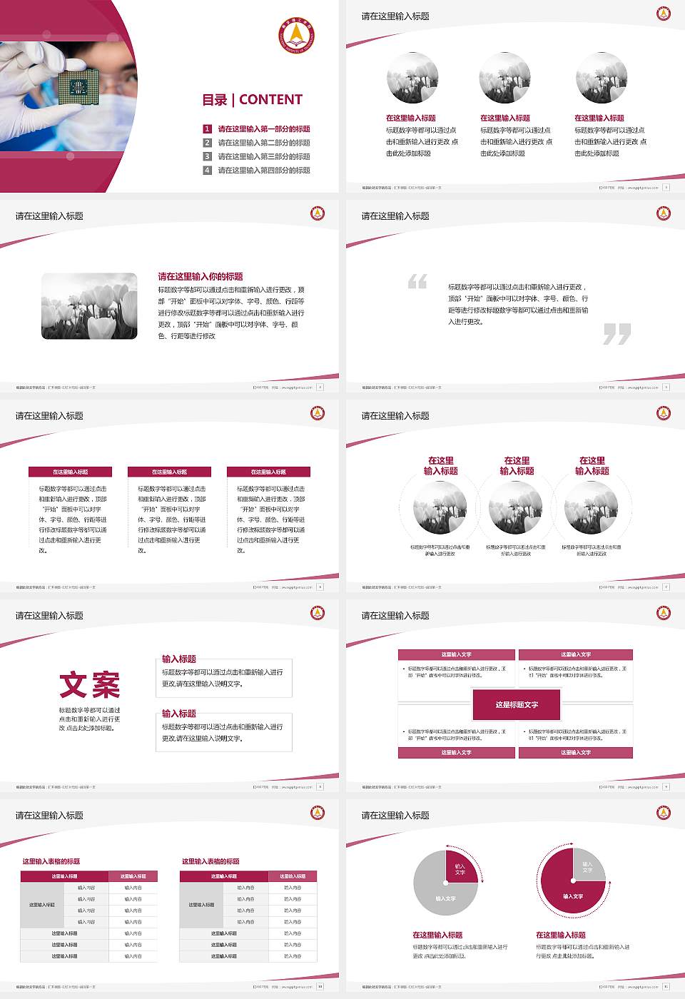 燕京理工学院毕业论文答辩PPT模板下载16:9格式幻灯片预览图2