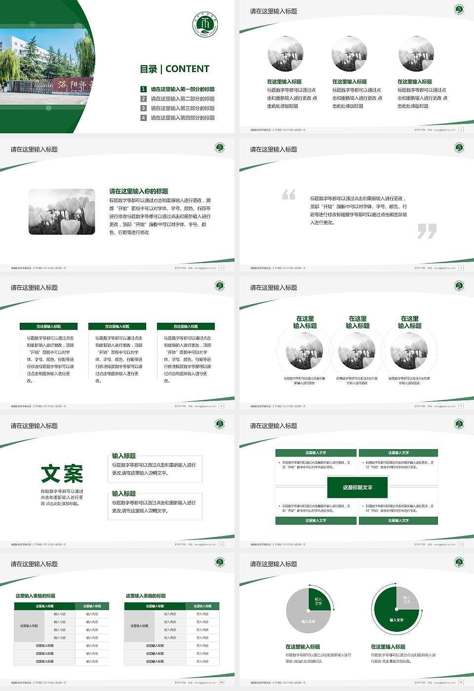 洛阳师范学院毕业论文答辩PPT模板下载16:9格式幻灯片预览图2