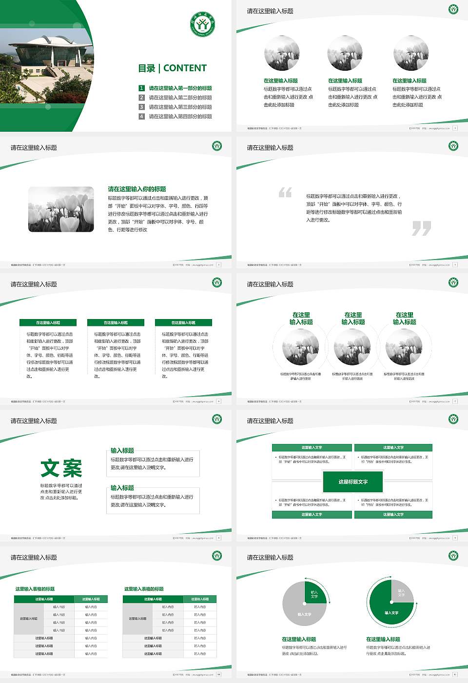 信阳师范学院毕业论文答辩PPT模板下载16:9格式幻灯片预览图2