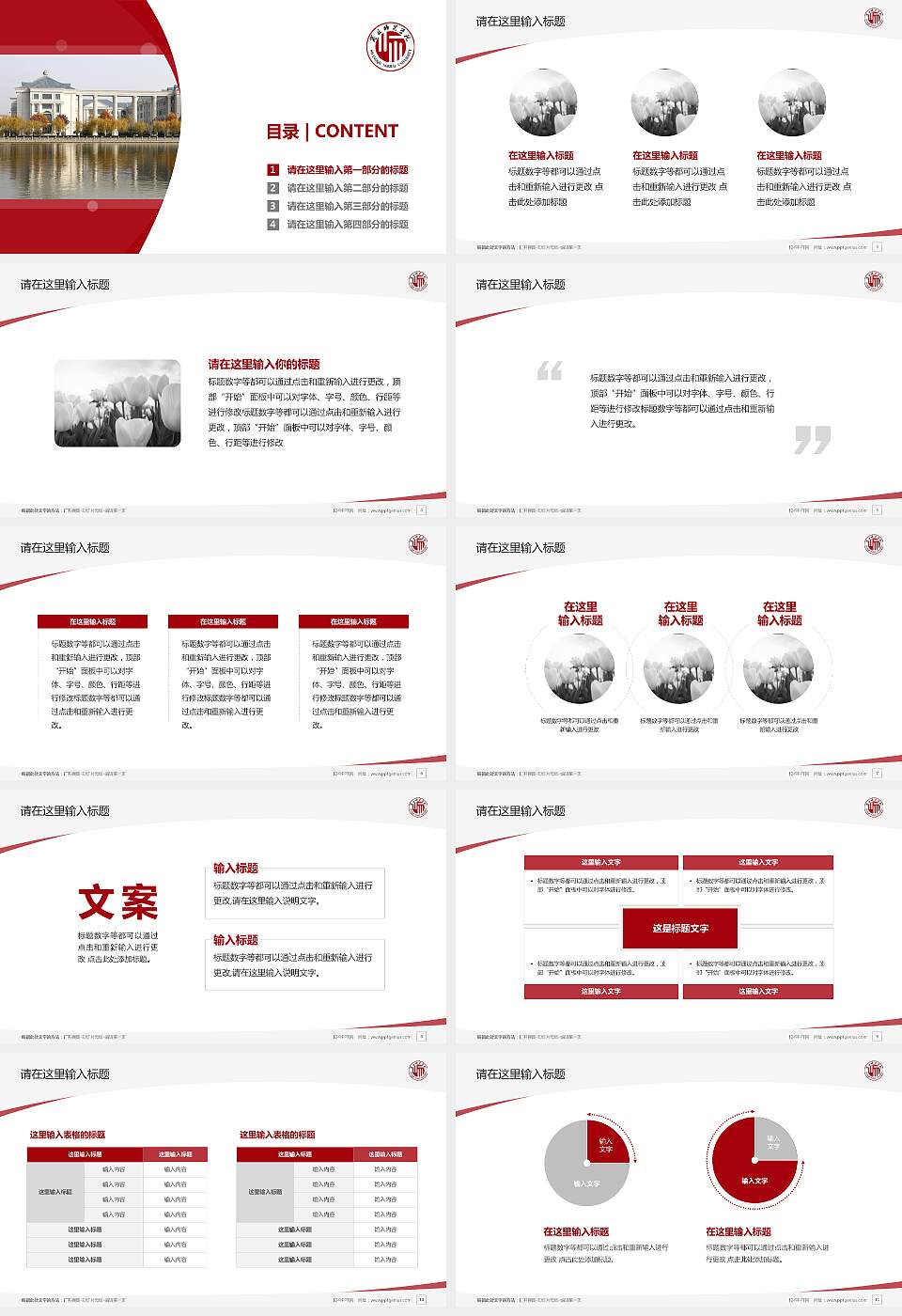 商丘师范学院毕业论文答辩PPT模板下载16:9格式幻灯片预览图2