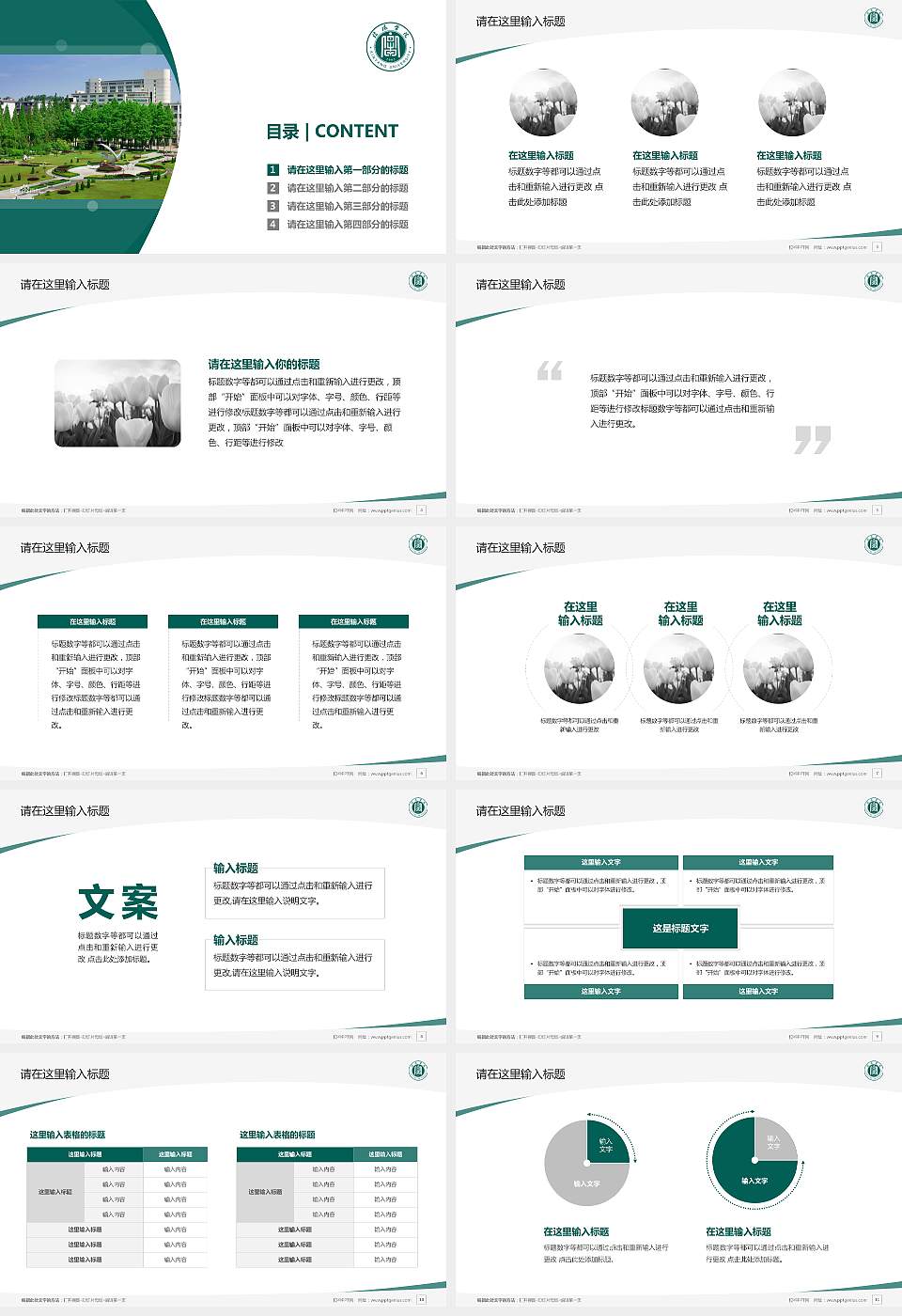 信阳学院毕业论文答辩PPT模板下载16:9格式幻灯片预览图2