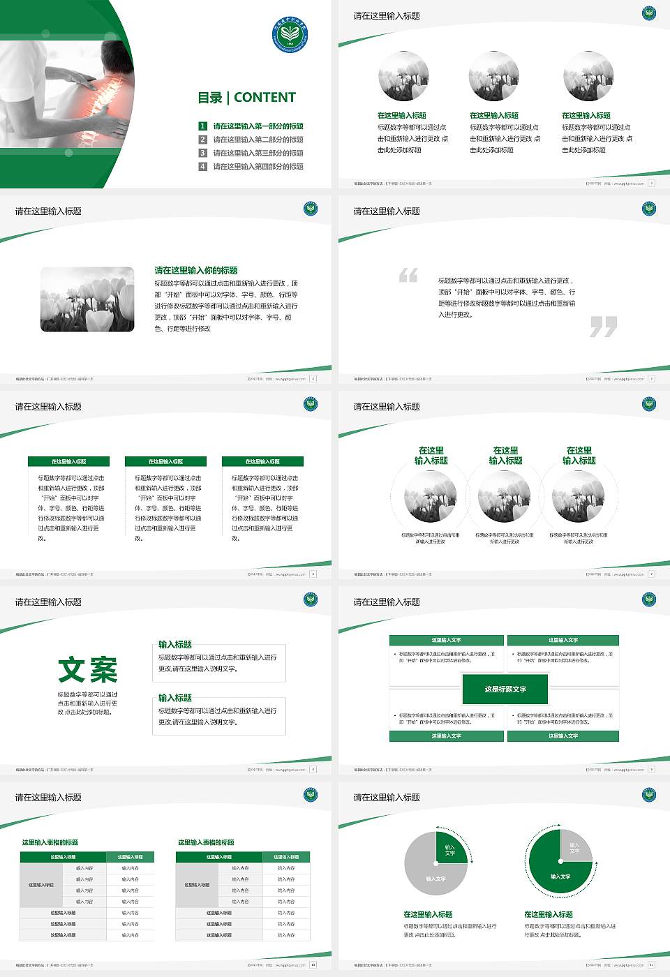 河南推拿职业学院毕业论文答辩PPT模板下载16:9格式幻灯片预览图2