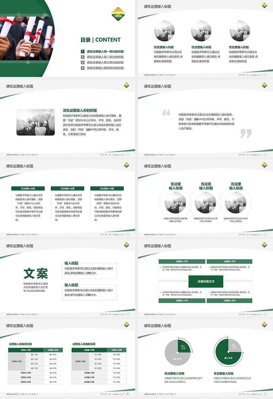 台州职业技术学院毕业论文答辩PPT模板下载16:9格式幻灯片预览图2