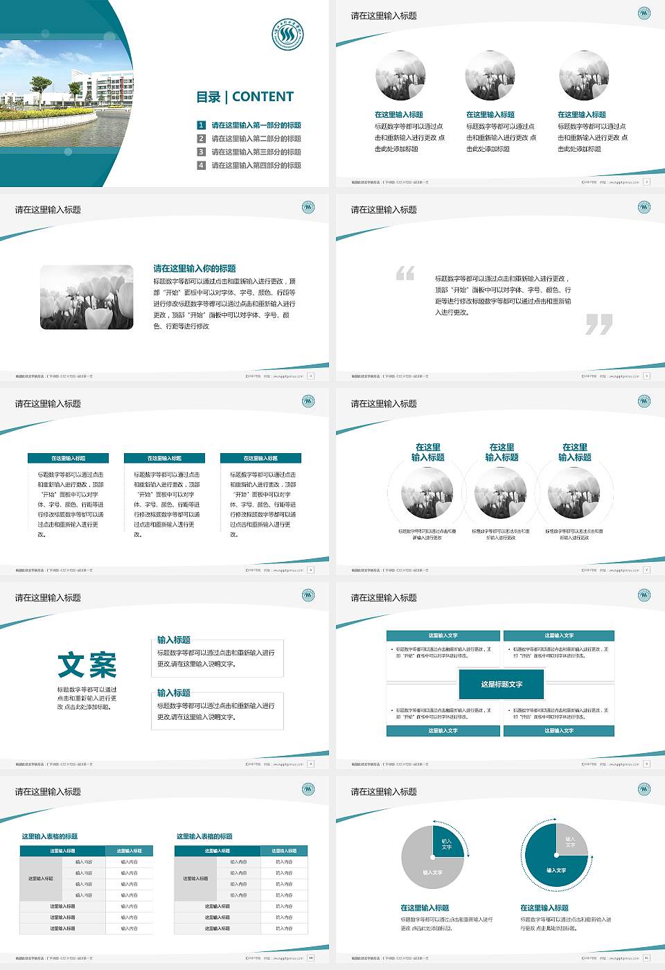 浙江水利水电学院毕业论文答辩PPT模板下载16:9格式幻灯片预览图2