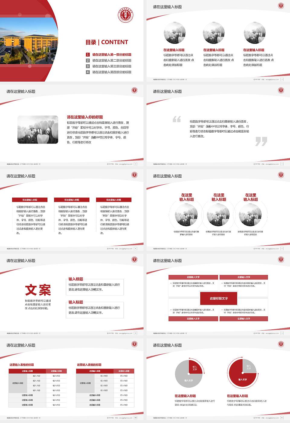 河南女子职业学院毕业论文答辩PPT模板下载16:9格式幻灯片预览图2