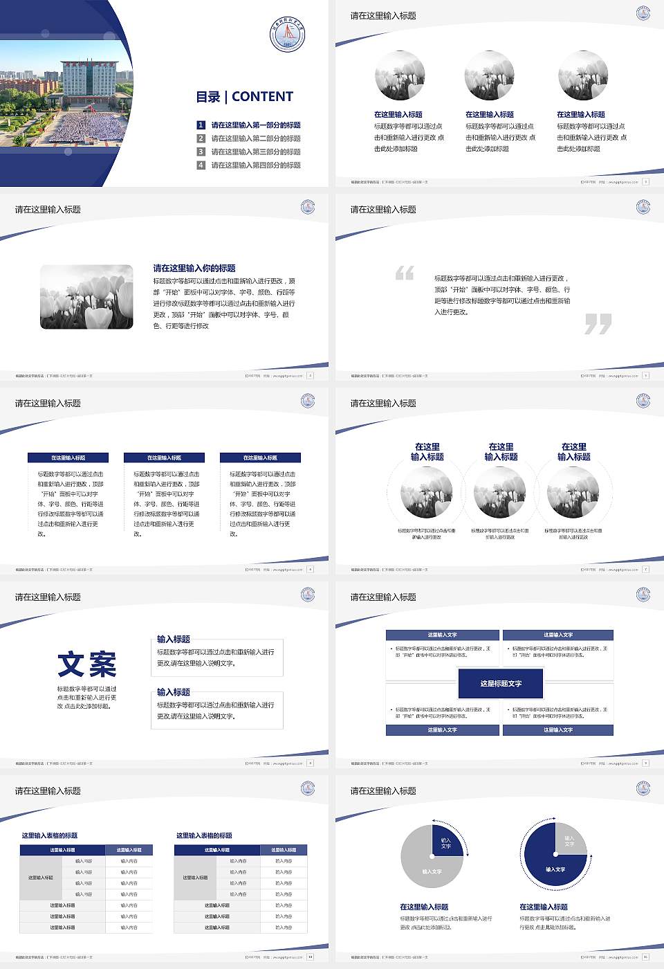 河南科技职业大学毕业论文答辩PPT模板下载16:9格式幻灯片预览图2