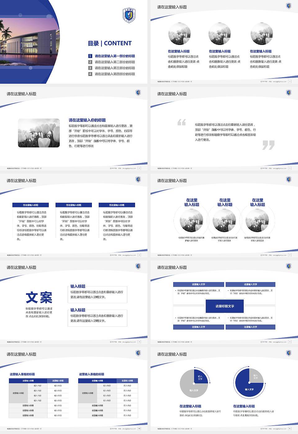 三亚学院毕业论文答辩PPT模板下载16:9格式幻灯片预览图2