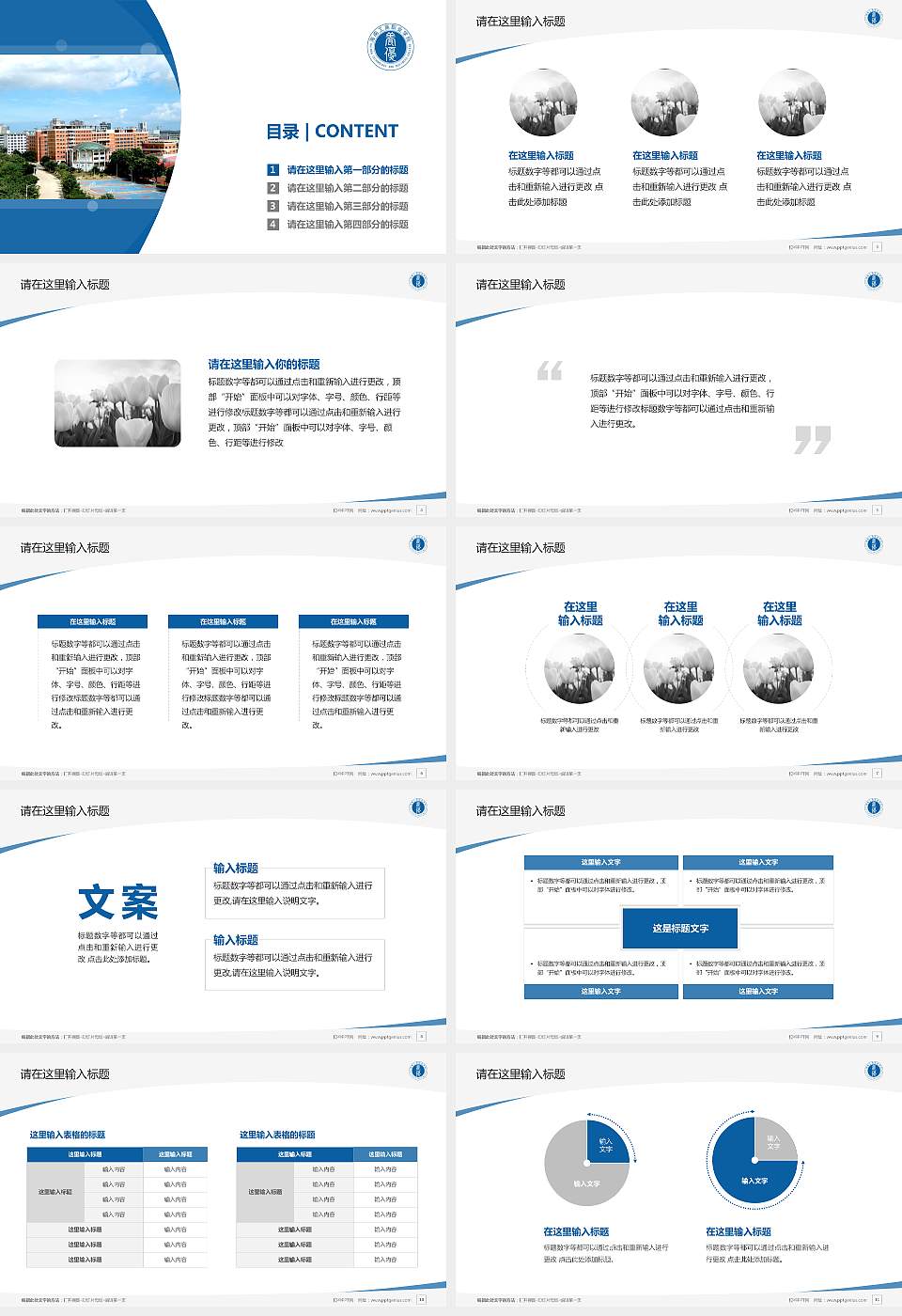 海南工商职业学院毕业论文答辩PPT模板下载16:9格式幻灯片预览图2