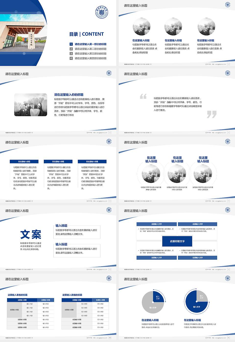 温州理工学院毕业论文答辩PPT模板下载16:9格式幻灯片预览图2
