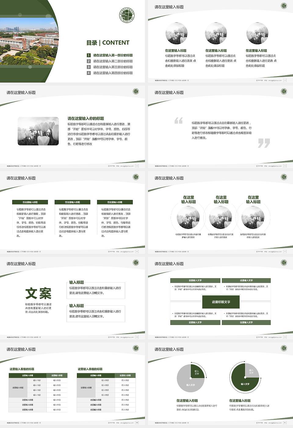 武汉城市学院毕业论文答辩PPT模板下载16:9格式幻灯片预览图2
