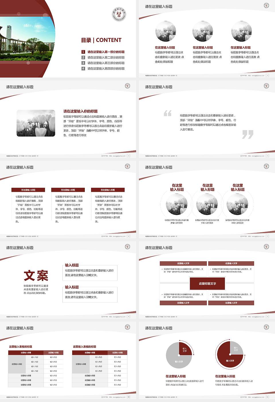 荆楚理工学院毕业论文答辩PPT模板下载16:9格式幻灯片预览图2