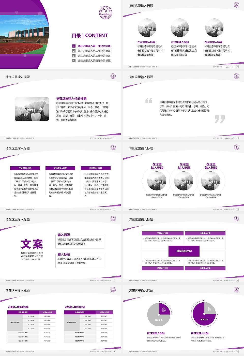 湖北体育职业学院毕业论文答辩PPT模板下载16:9格式幻灯片预览图2