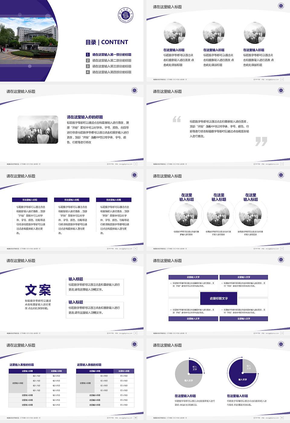 湖北师范大学毕业论文答辩PPT模板下载16:9格式幻灯片预览图2