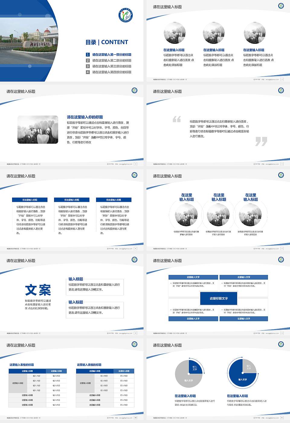 湖北第二师范学院毕业论文答辩PPT模板下载16:9格式幻灯片预览图2