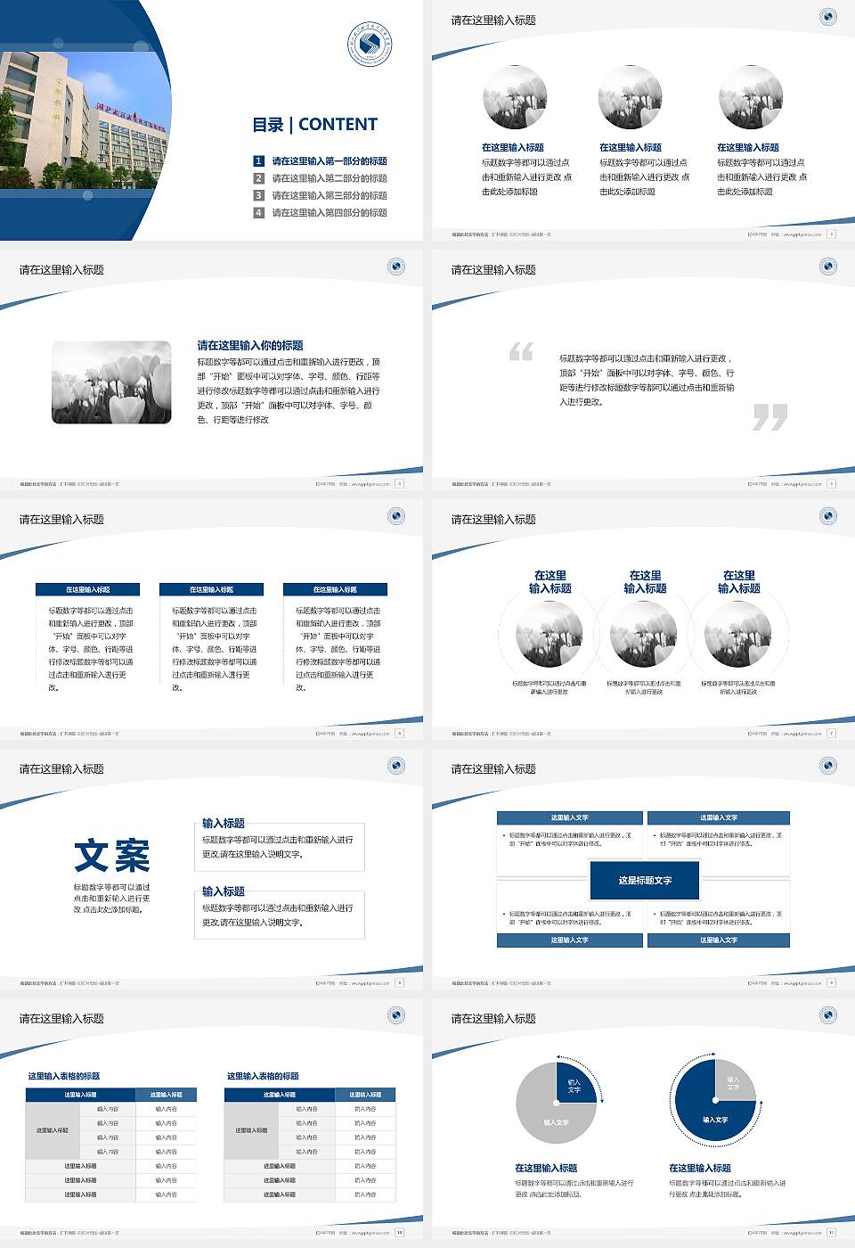 湖北水利水电职业技术学院毕业论文答辩PPT模板下载16:9格式幻灯片预览图2