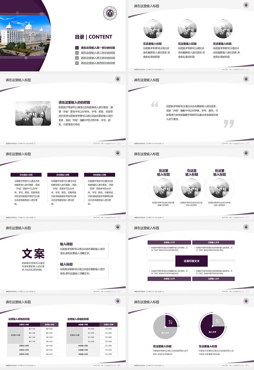 荆州理工职业学院毕业论文答辩PPT模板下载16:9格式幻灯片预览图2