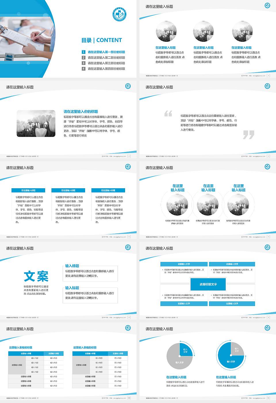 长沙卫生职业学院毕业论文答辩PPT模板下载16:9格式幻灯片预览图2