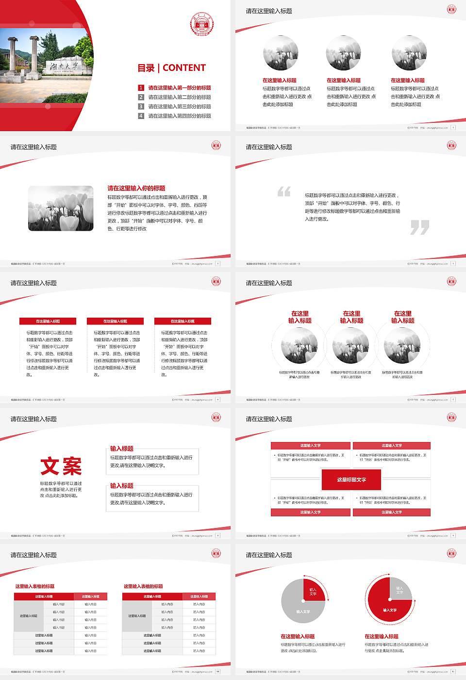 湖南大学毕业论文答辩PPT模板下载16:9格式幻灯片预览图2