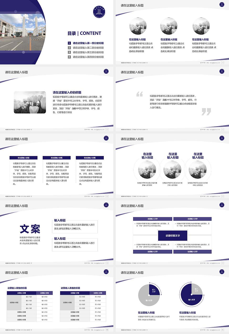 大连民族大学毕业论文答辩PPT模板下载16:9格式幻灯片预览图2