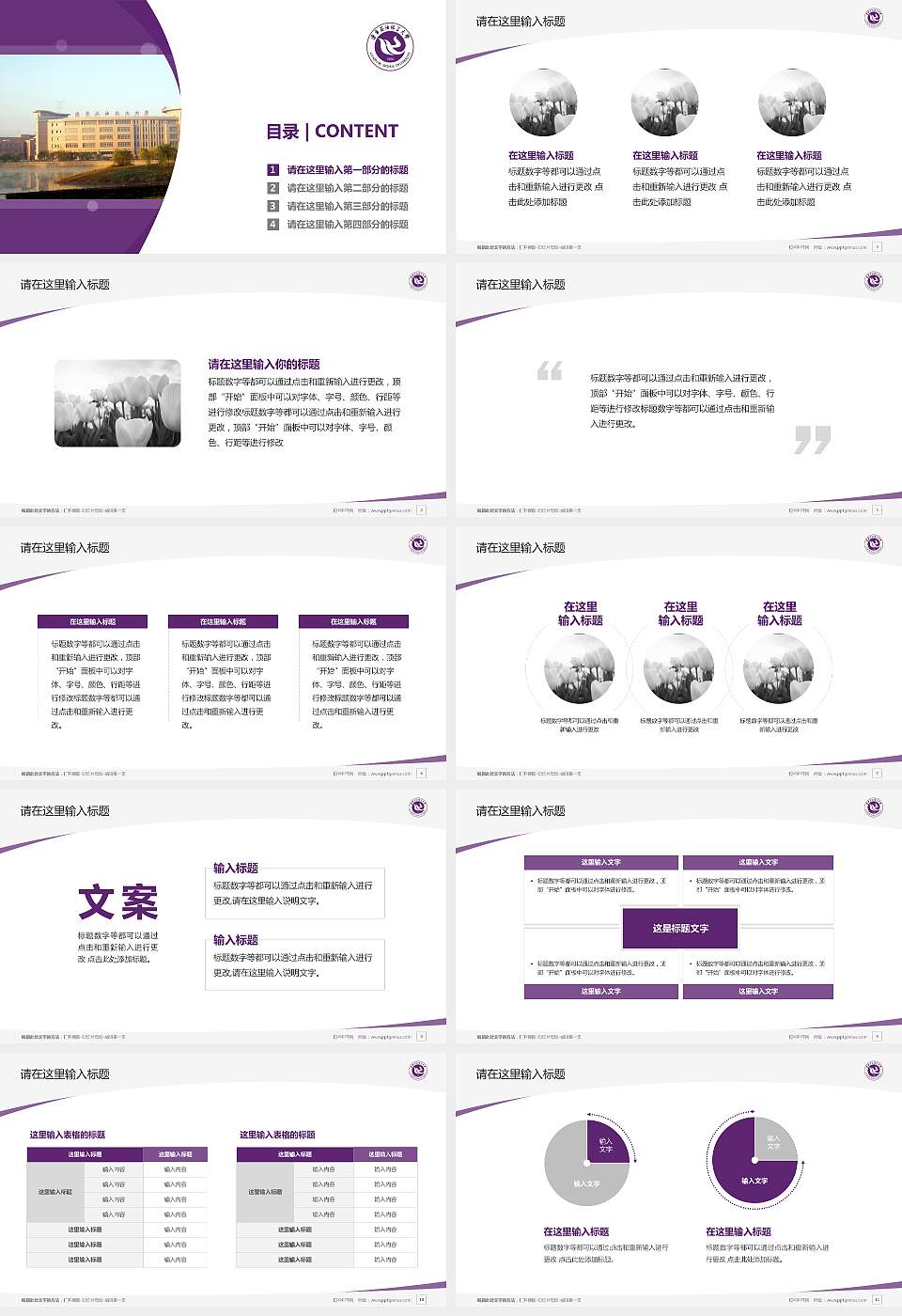 辽宁石油化工大学毕业论文答辩PPT模板下载16:9格式幻灯片预览图2