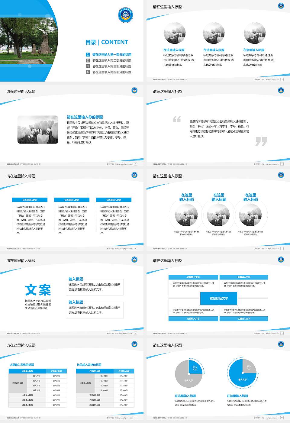 辽宁水利职业学院毕业论文答辩PPT模板下载16:9格式幻灯片预览图2