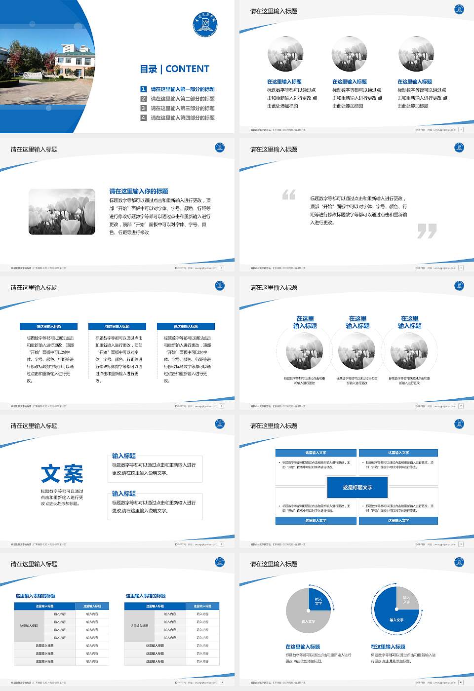 大连民族学院毕业论文答辩PPT模板下载16:9格式幻灯片预览图2