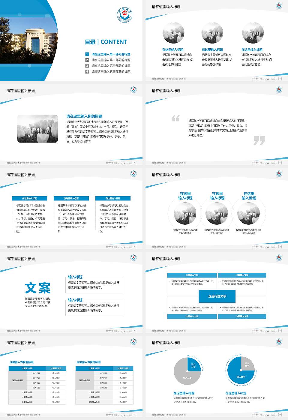 延安大学毕业论文答辩PPT模板下载16:9格式幻灯片预览图2