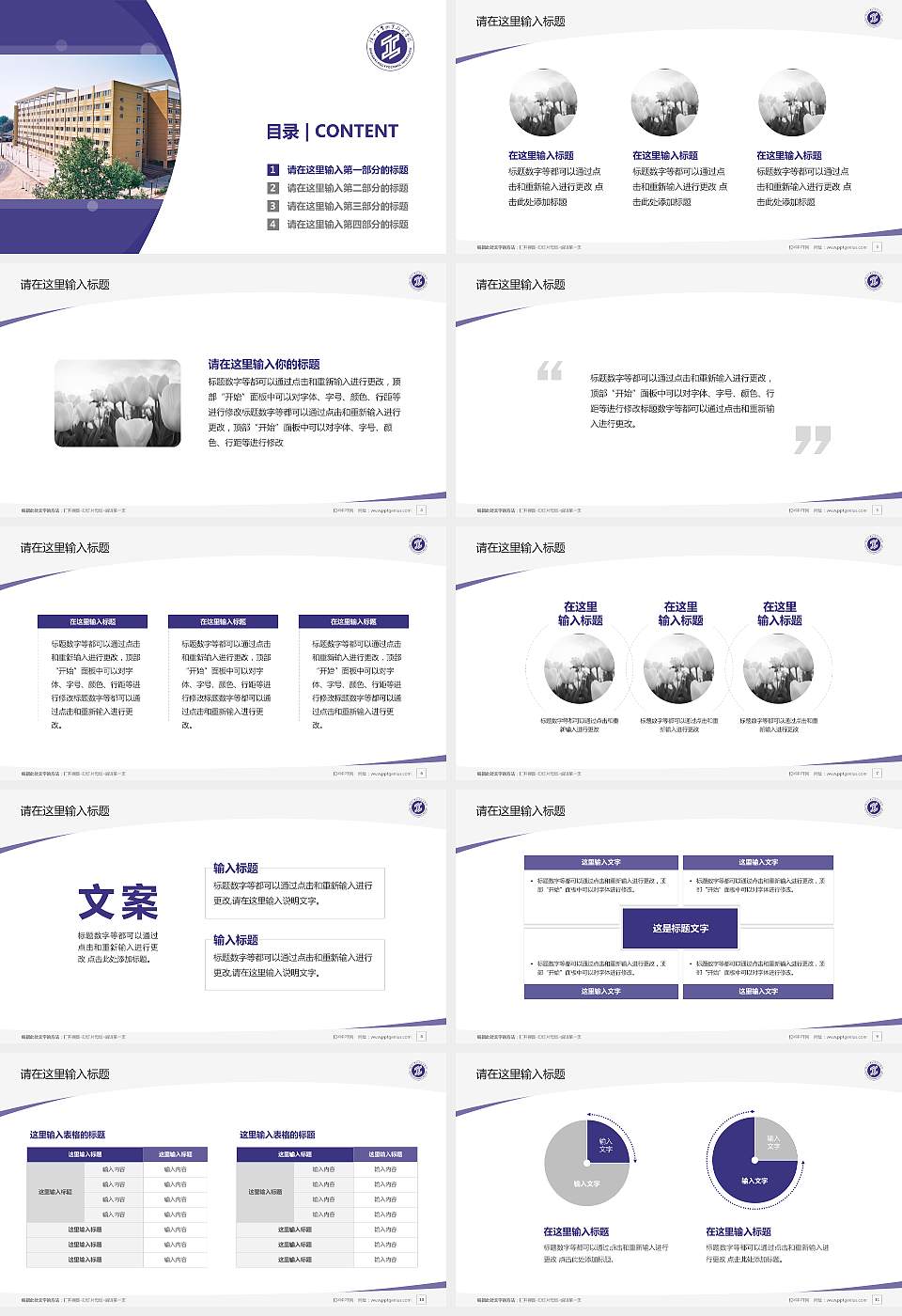 陕西工业职业技术学院毕业论文答辩PPT模板下载16:9格式幻灯片预览图2