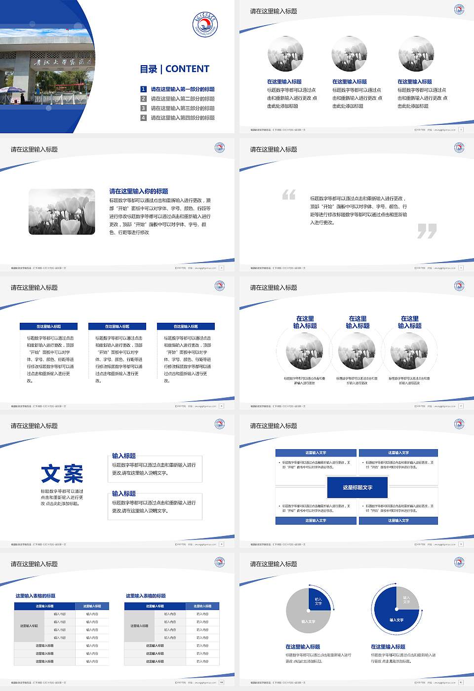 青海大学昆仑学院毕业论文答辩PPT模板下载16:9格式幻灯片预览图2