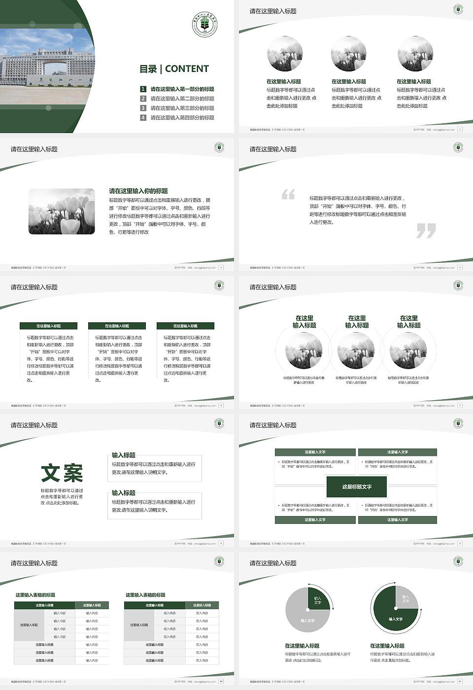 黑龙江八一农垦大学毕业论文答辩PPT模板下载16:9格式幻灯片预览图2