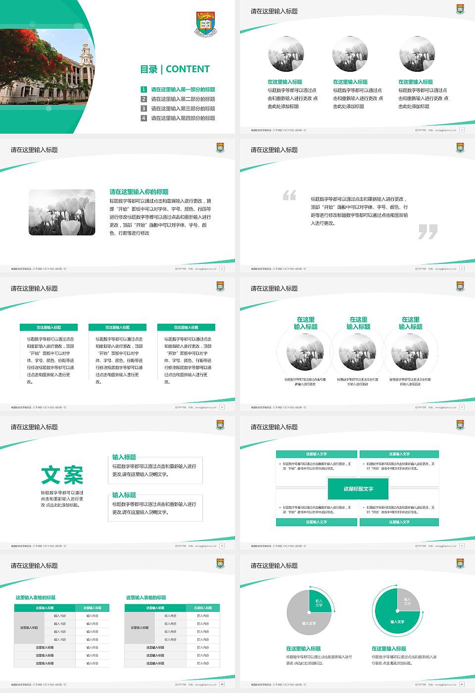 香港大学毕业论文答辩PPT模板下载16:9格式幻灯片预览图2