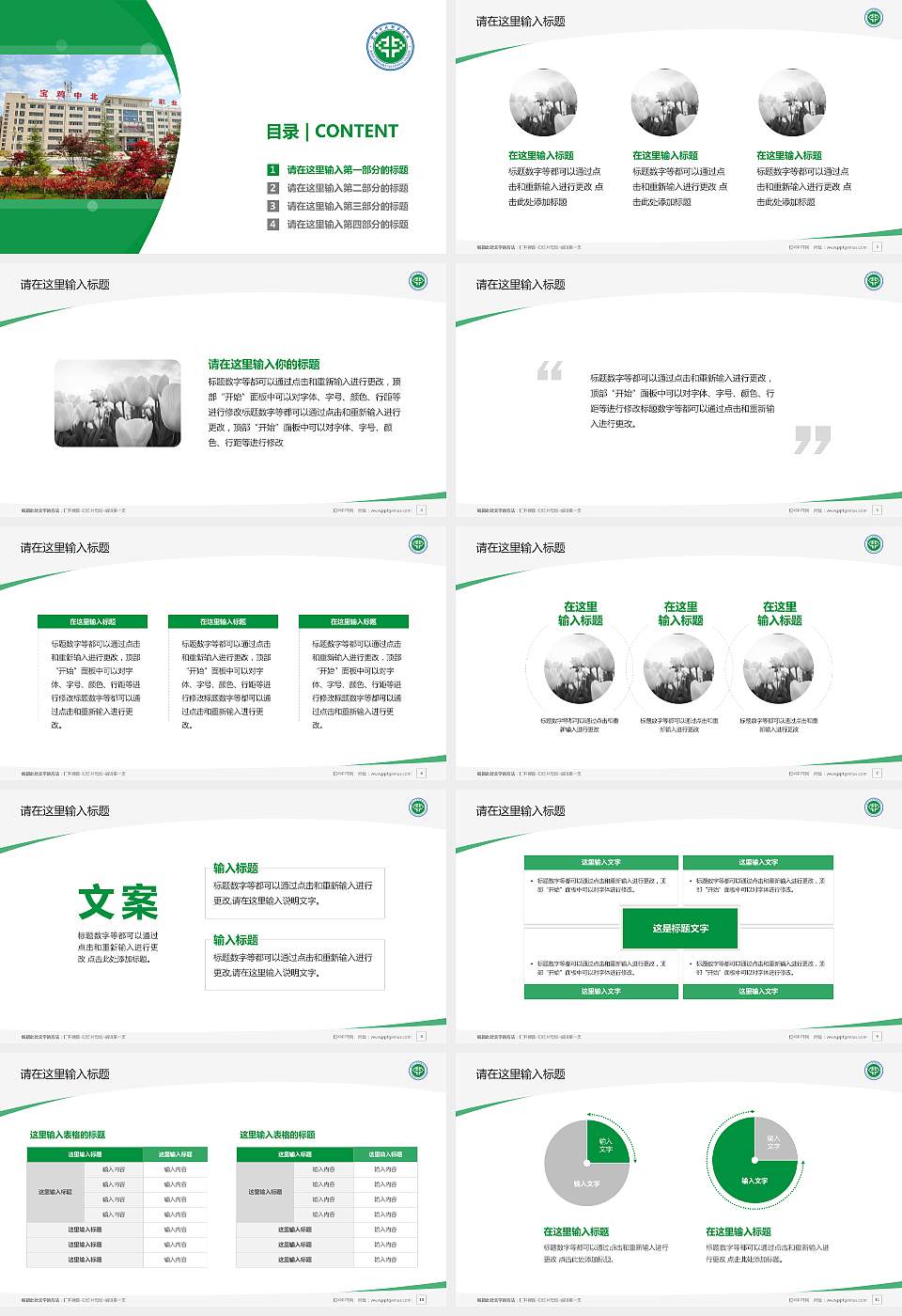 宝鸡中北职业学院毕业论文答辩PPT模板下载16:9格式幻灯片预览图2