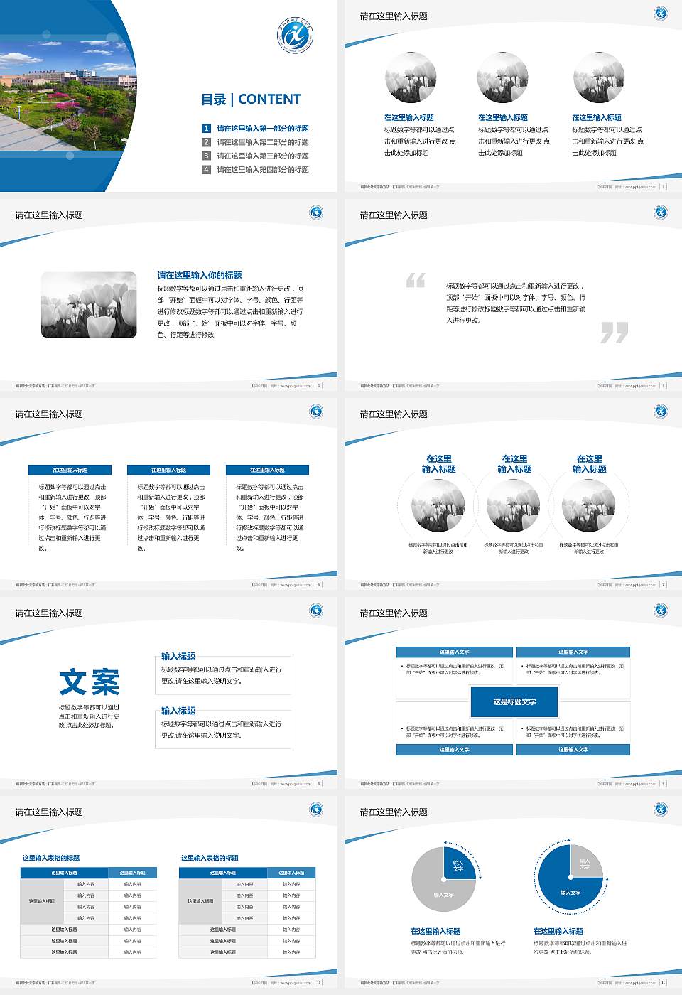咸阳职业技术学院毕业论文答辩PPT模板下载16:9格式幻灯片预览图2