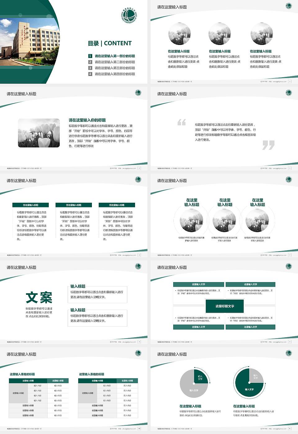 哈尔滨电力职业技术学院毕业论文答辩PPT模板下载16:9格式幻灯片预览图2