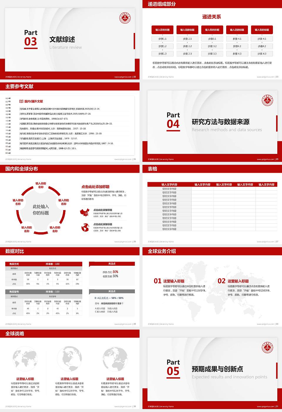 天津医科大学硕士研究生/本科生毕业论文答辩/开题报告通用PPT模板下载16:9格式幻灯片预览图4
