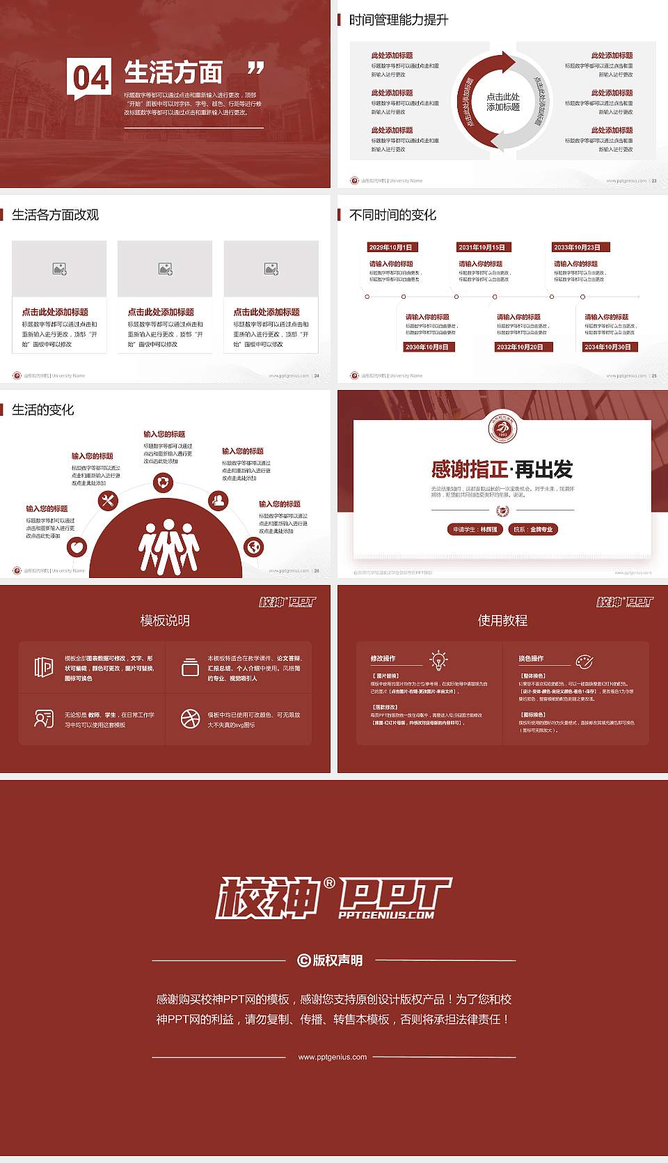 山东现代学院专用国家奖学金答辩PPT模板16:9格式幻灯片预览图4
