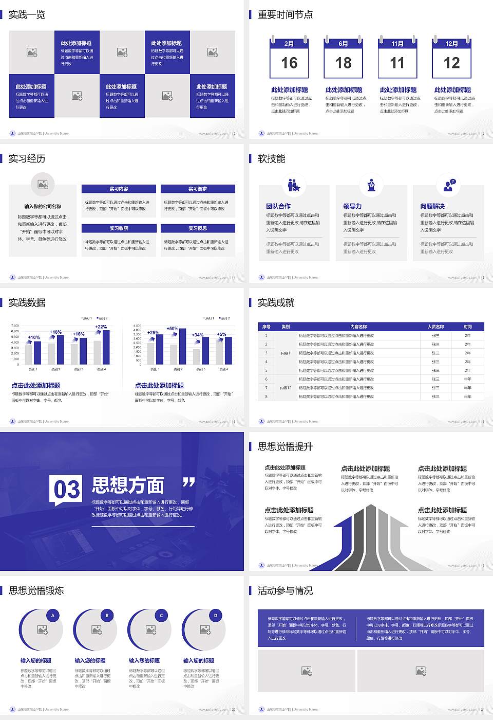 山东海事职业学院专用国家奖学金答辩PPT模板16:9格式幻灯片预览图3