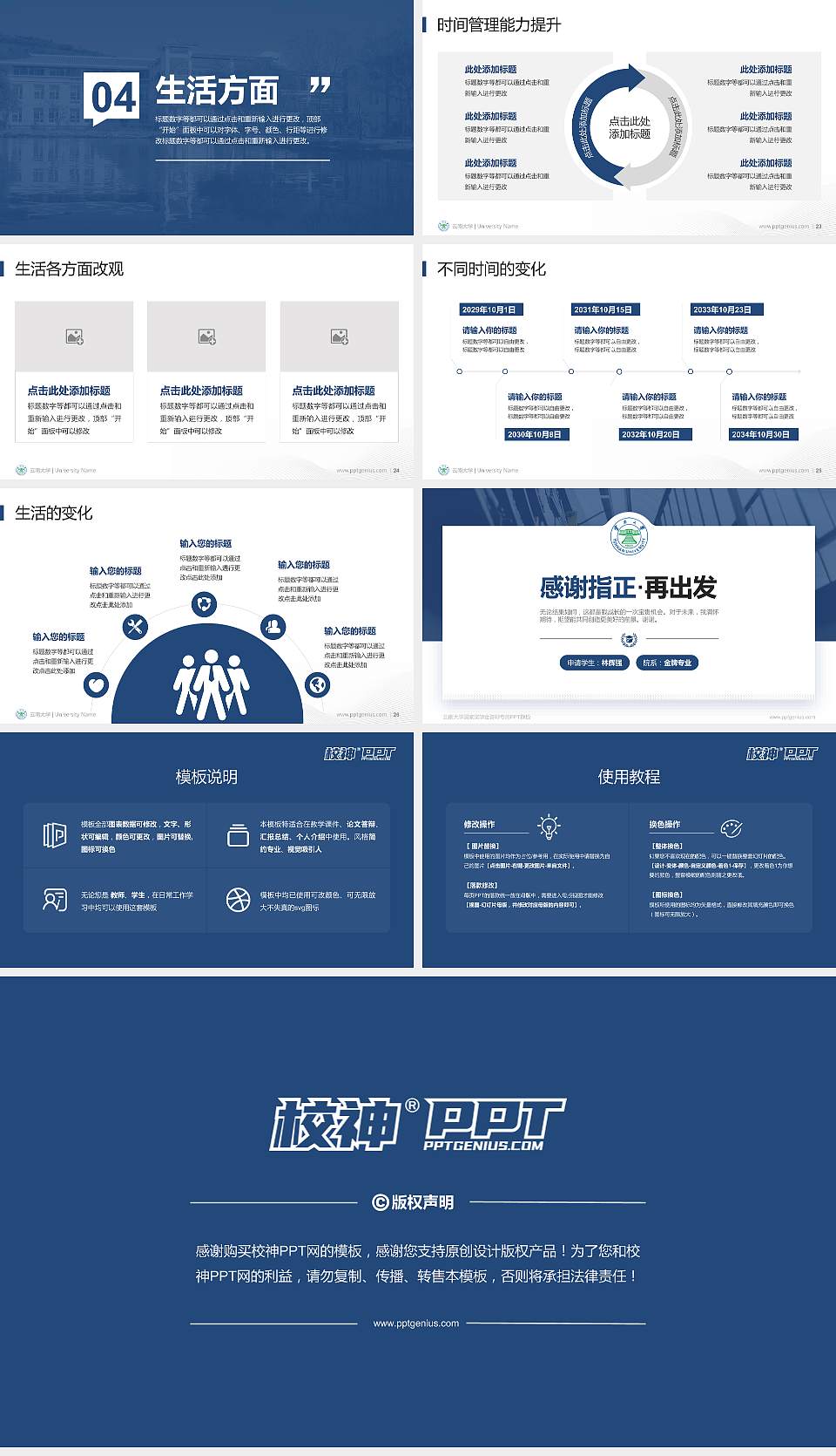 云南大学专用国家奖学金答辩PPT模板16:9格式幻灯片预览图4
