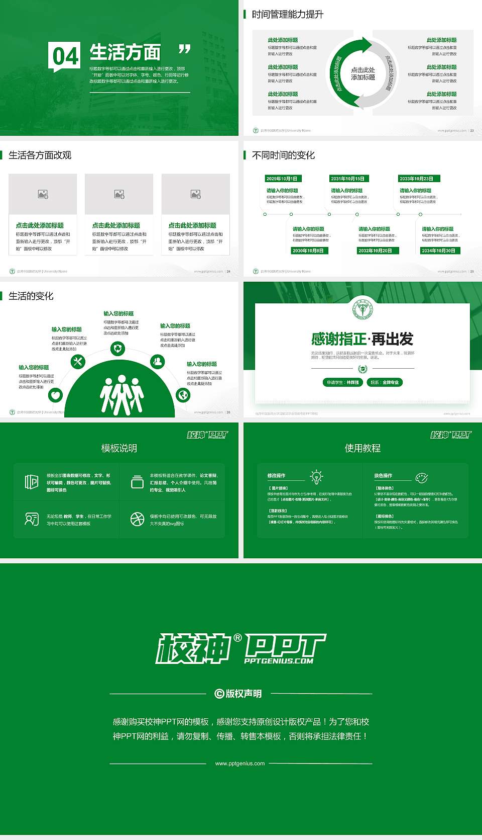 台湾中国医药大学专用国家奖学金答辩PPT模板16:9格式幻灯片预览图4
