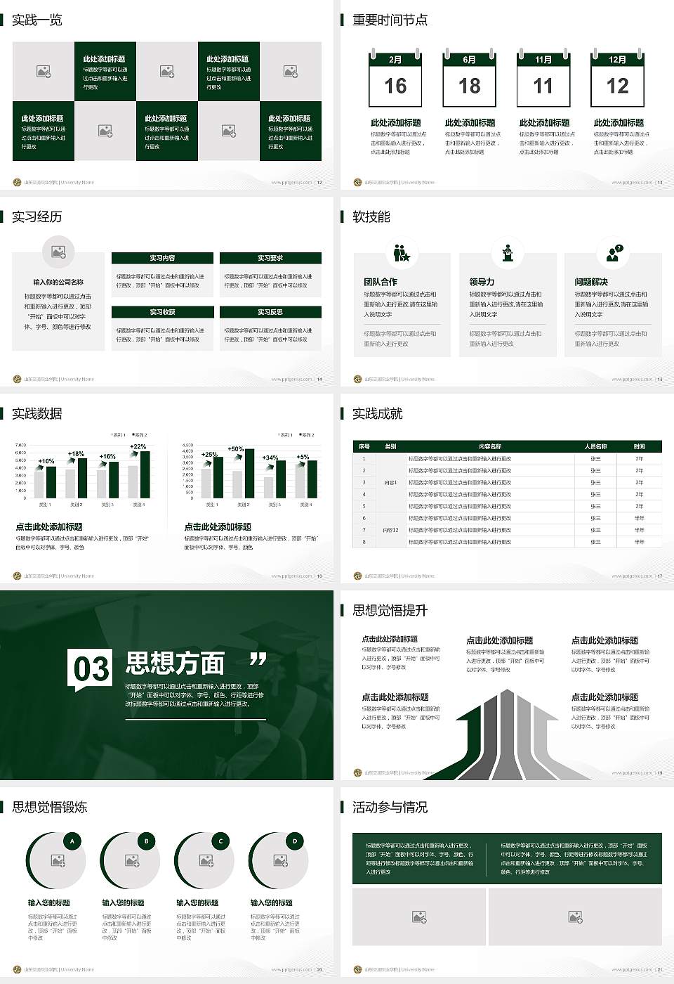 山东交通职业学院专用国家奖学金答辩PPT模板16:9格式幻灯片预览图3