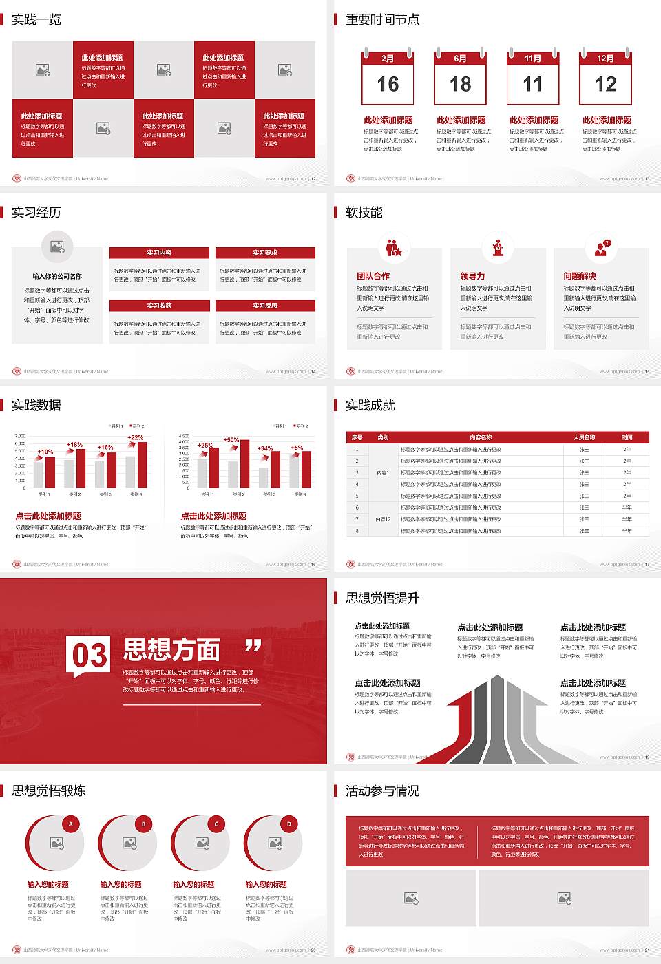 山西师范大学现代文理学院专用国家奖学金答辩PPT模板16:9格式幻灯片预览图3