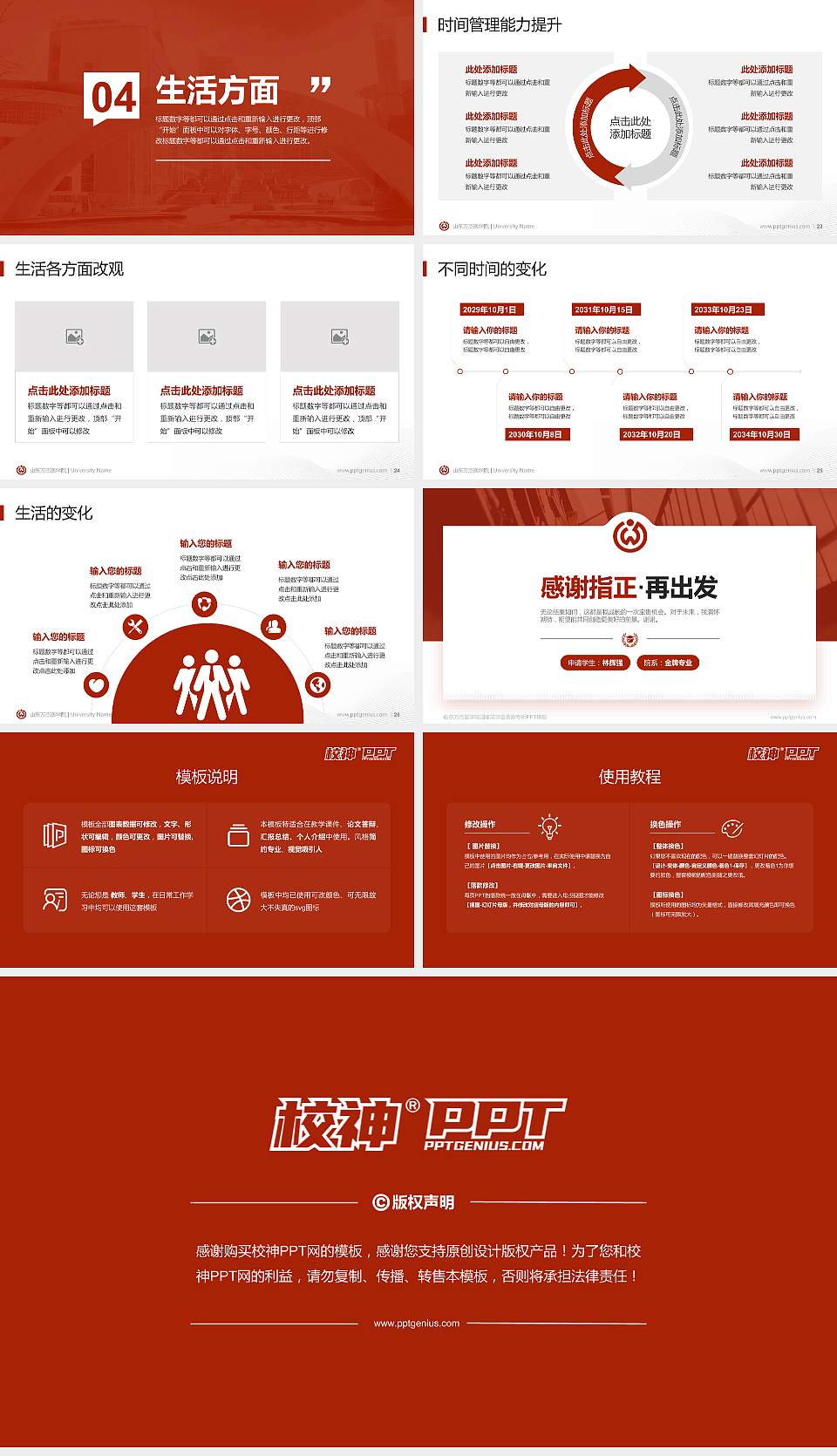 山东万杰医学院专用国家奖学金答辩PPT模板16:9格式幻灯片预览图4