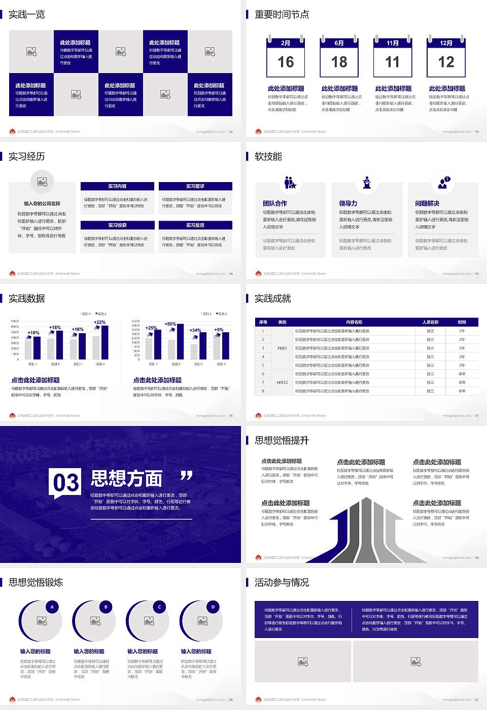云南国防工业职业技术学院专用国家奖学金答辩PPT模板16:9格式幻灯片预览图3