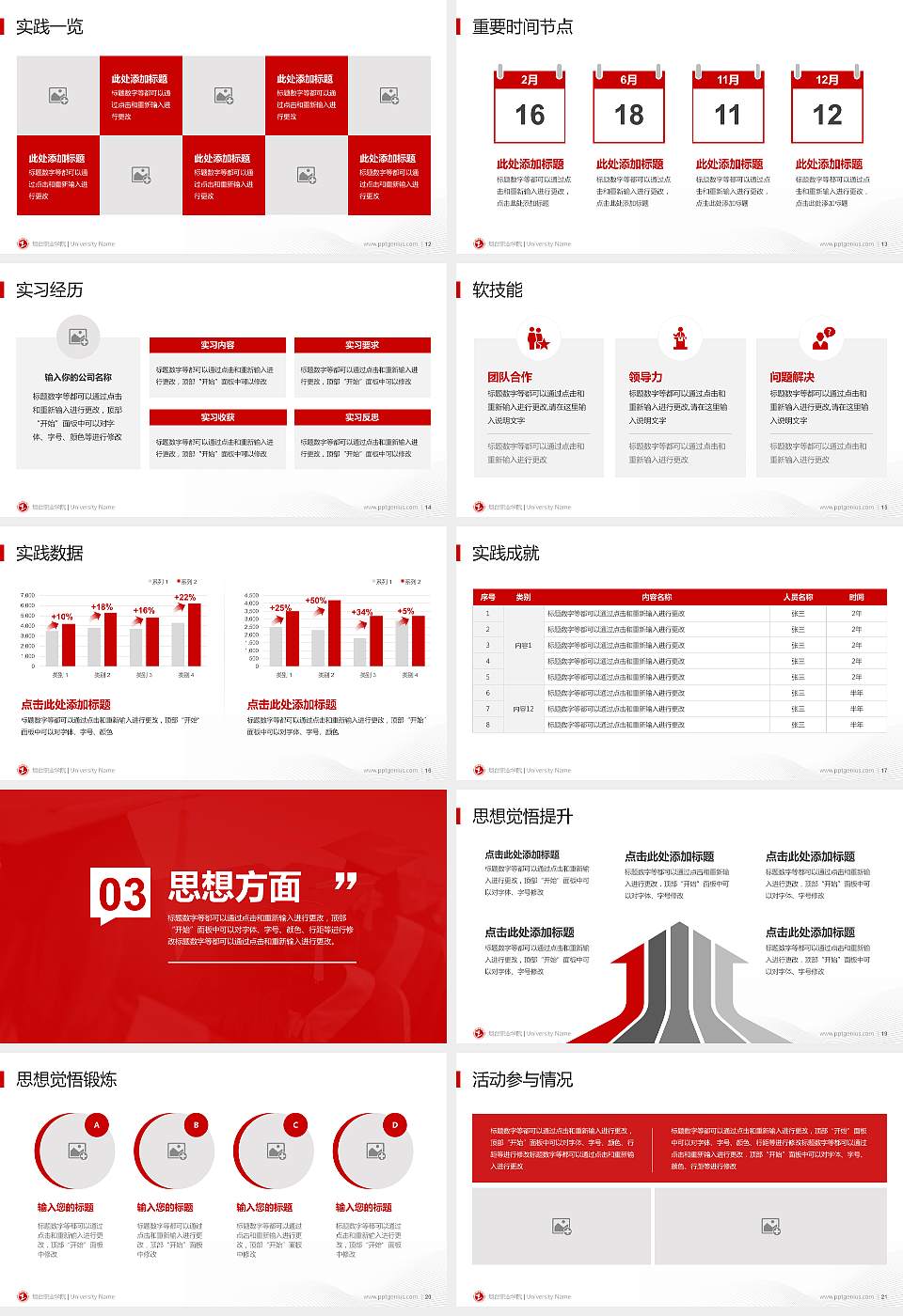 烟台职业学院专用国家奖学金答辩PPT模板16:9格式幻灯片预览图3