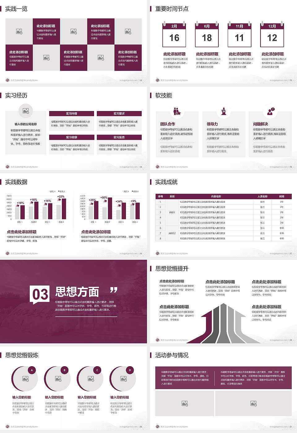北方工业大学专用国家奖学金答辩PPT模板16:9格式幻灯片预览图3