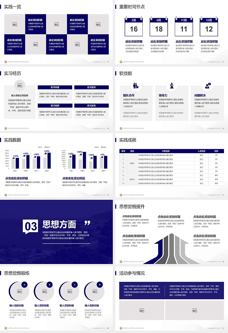 台湾中山大学专用国家奖学金答辩PPT模板16:9格式幻灯片预览图3